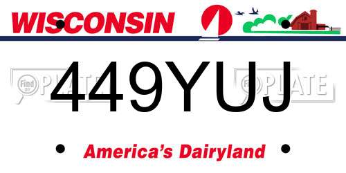 449YUJ Wisconsin License Plate