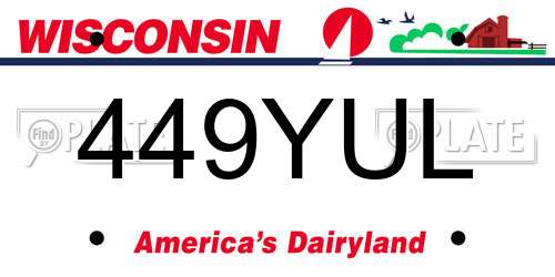 449YUL Wisconsin License Plate