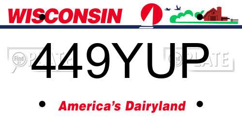 449YUP Wisconsin License Plate