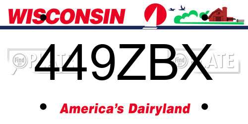 449ZBX Wisconsin License Plate