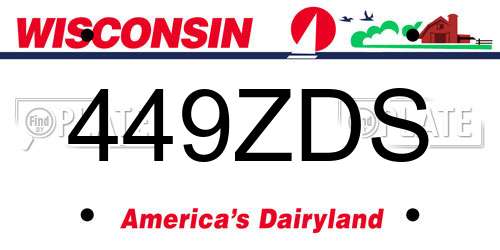 449ZDS Wisconsin License Plate