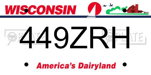 449ZRH Wisconsin License Plate