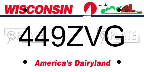 449ZVG Wisconsin License Plate