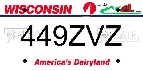 449ZVZ Wisconsin License Plate