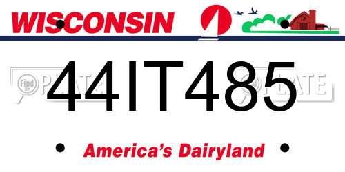 44IT485 Wisconsin License Plate