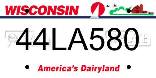 44LA580 Wisconsin License Plate