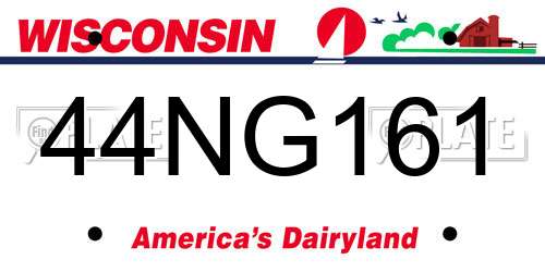 44NG161 Wisconsin License Plate