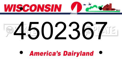4502367 Wisconsin License Plate