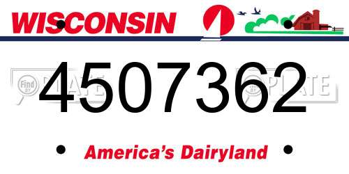 4507362 Wisconsin License Plate