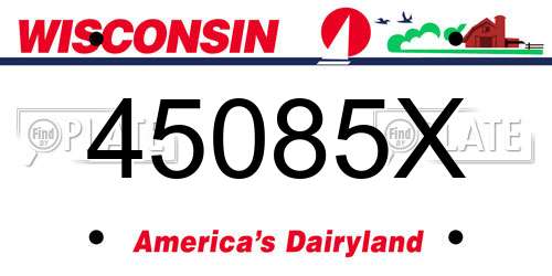 45085X Wisconsin License Plate