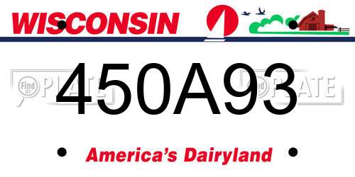 450A93 Wisconsin License Plate