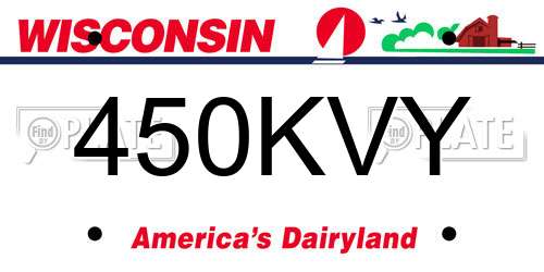 450KVY Wisconsin License Plate