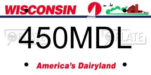 450MDL Wisconsin License Plate