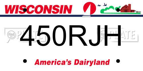 450RJH Wisconsin License Plate
