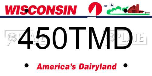450TMD Wisconsin License Plate