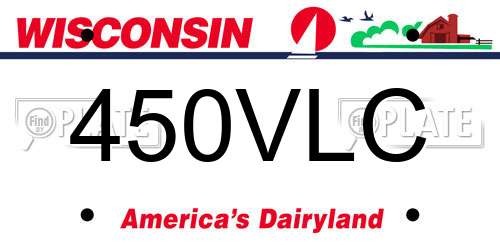 450VLC Wisconsin License Plate