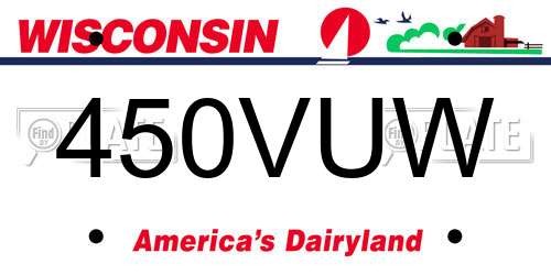 450VUW Wisconsin License Plate