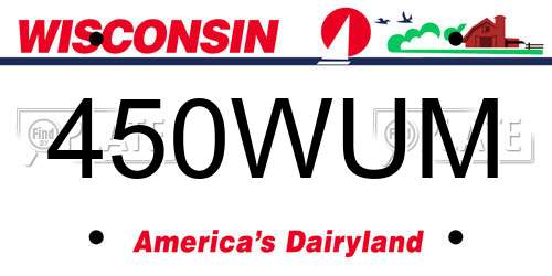 450WUM Wisconsin License Plate