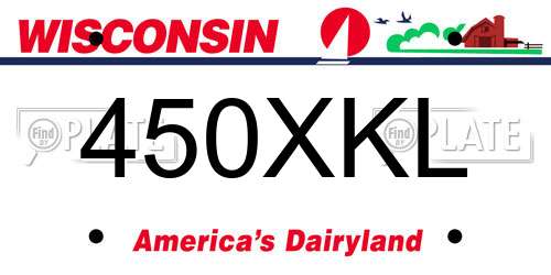 450XKL Wisconsin License Plate
