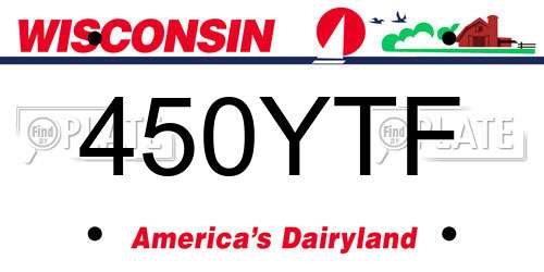 450YTF Wisconsin License Plate