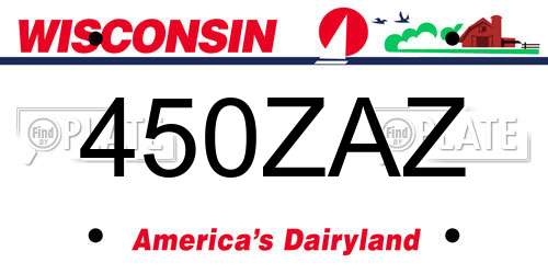 450ZAZ Wisconsin License Plate