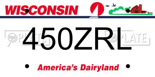 450ZRL Wisconsin License Plate