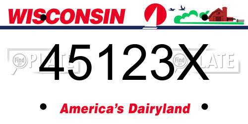 45123X Wisconsin License Plate