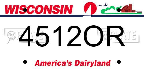 4512OR Wisconsin License Plate