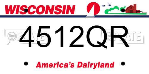 4512QR Wisconsin License Plate