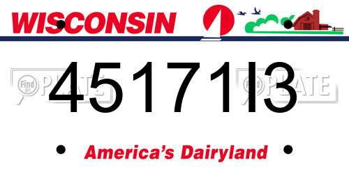 45171I3 Wisconsin License Plate