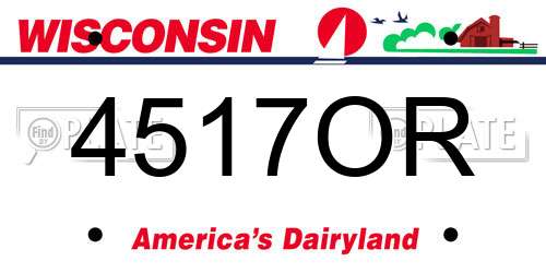 4517OR Wisconsin License Plate