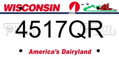 4517QR Wisconsin License Plate