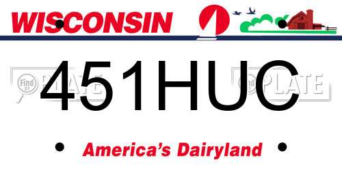 451HUC Wisconsin License Plate