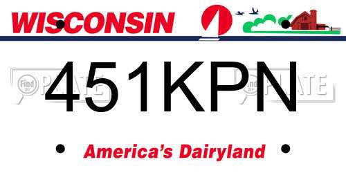 451KPN Wisconsin License Plate