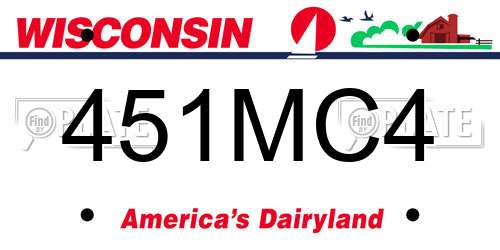 451MC4 Wisconsin License Plate