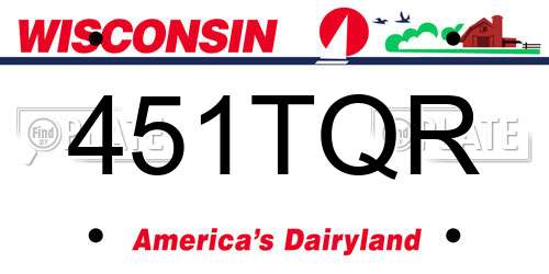 451TQR Wisconsin License Plate