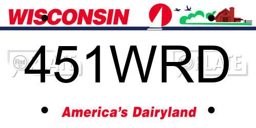 451WRD Wisconsin License Plate