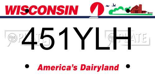 451YLH Wisconsin License Plate