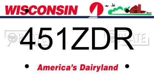 451ZDR Wisconsin License Plate