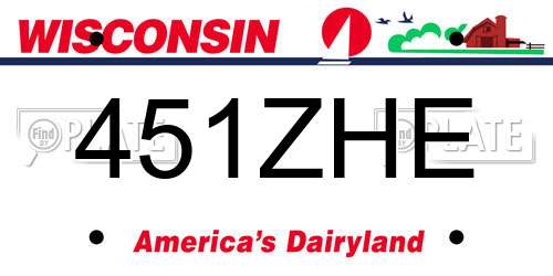 451ZHE Wisconsin License Plate