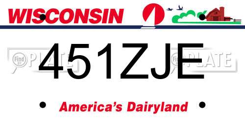 451ZJE Wisconsin License Plate