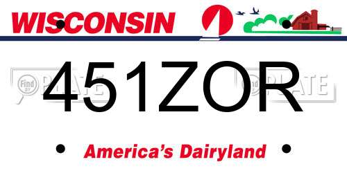 451ZOR Wisconsin License Plate