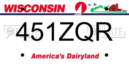 451ZQR Wisconsin License Plate