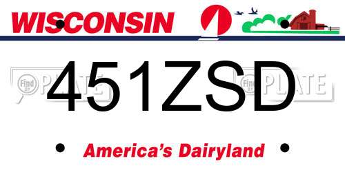 451ZSD Wisconsin License Plate