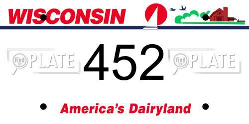 452 Wisconsin License Plate