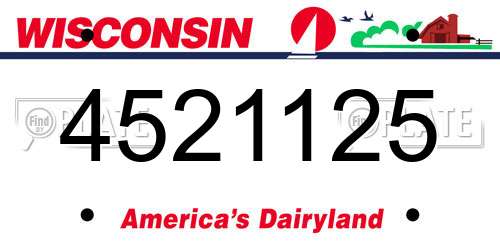 4521125 Wisconsin License Plate