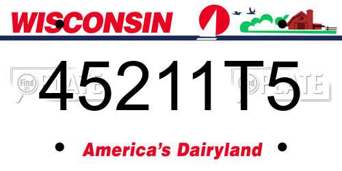 45211T5 Wisconsin License Plate
