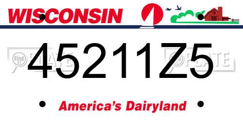 45211Z5 Wisconsin License Plate