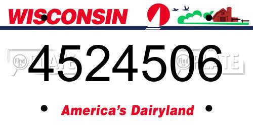 4524506 Wisconsin License Plate