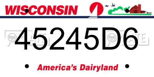 45245D6 Wisconsin License Plate